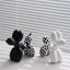New black and white plaid balloon dog ornaments creative TV cabinet wine cabinet living room porch resin crafts - Korvel