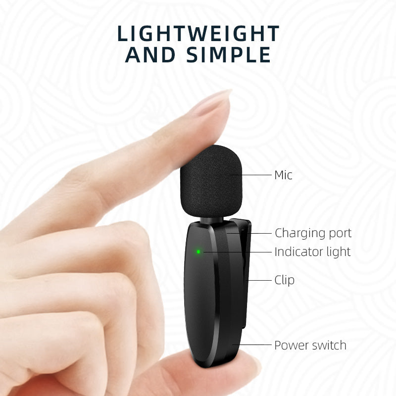 Lavalier Wireless Microphone Outdoor Live Broadcast Internet Celebrity Carry 2.4G Radio Noise Reduction Small Microphone - Korvel