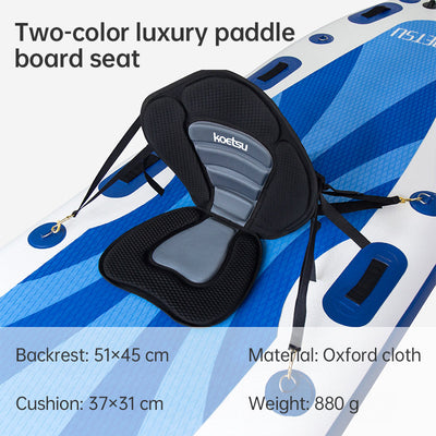 Adjustable padded seat for kayaks, paddleboards, canoes, with backrest, suitable for kayak, canoe, rafts, fishing. - Korvel