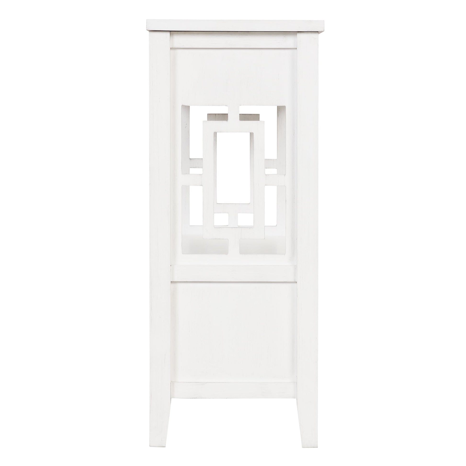 36'' Farmhouse Pine Wood Console Table Entry Sofa Table with 4 Drawers & 1 Storage Shelf (Antique White) - Korvel