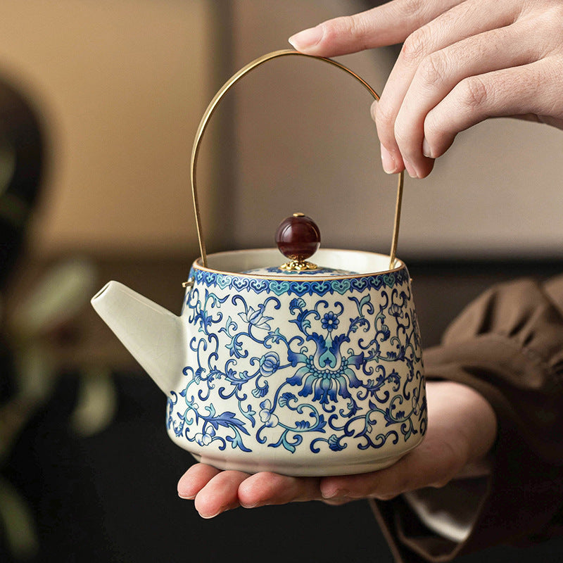 Ensemble de thé de luxe léger Ru Kiln dans une boîte cadeau