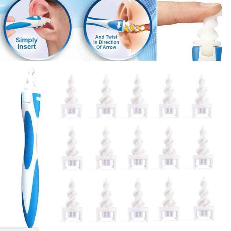 Ear Cleaner 16 Replacement Tips Earpick Easy Ear Wax Remover Spiral Earwax Cleaner Health Ear Cleaner Hearing Aid Ear Care Tools - Korvel