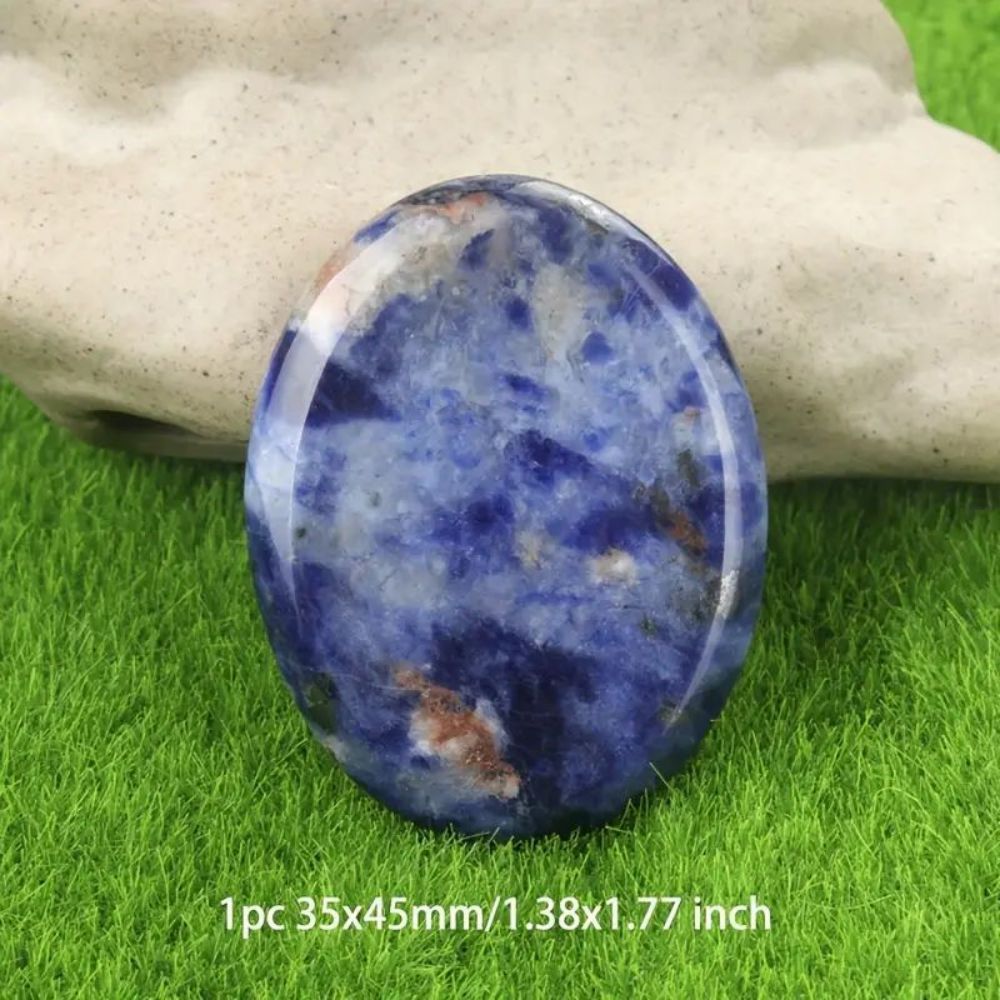 Thumb Worry Stones Oval Massage Quartz Healing Crystal Chakra Energy Therapy Meditation Spiritual Natural Gemstone Decor - Korvel