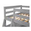Twin Size Loft Bed with Desk and Shelves, Two Built-in Drawers, Gray - Korvel