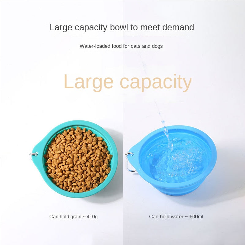 Silicone Foldable Bowl Portable Pet Bowl 600ml Cat Bowl Travel Pet Portable Dog Bowl - Korvel