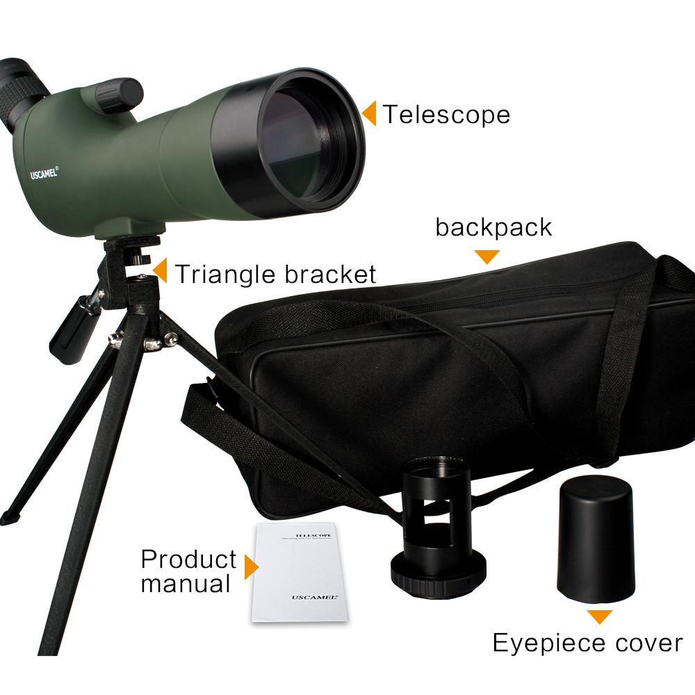USCAMEL Bird Watching Waterproof Spotting Scope - 20-60x60 Zoom Monocular Telescope - With Tripod - with Camera Photography Ada - Korvel