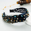 Elegant Gold Velvet Diamond Hairband