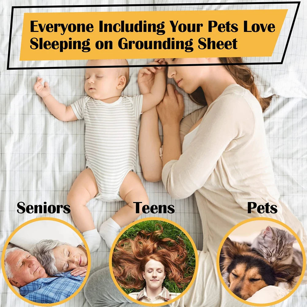 Grounding Sheet   Mat  Earthing Fitted Bedsheet Silver Fiber Conductive Organic Grounding Mat Radiation Anti-Static 60*265CM - Korvel
