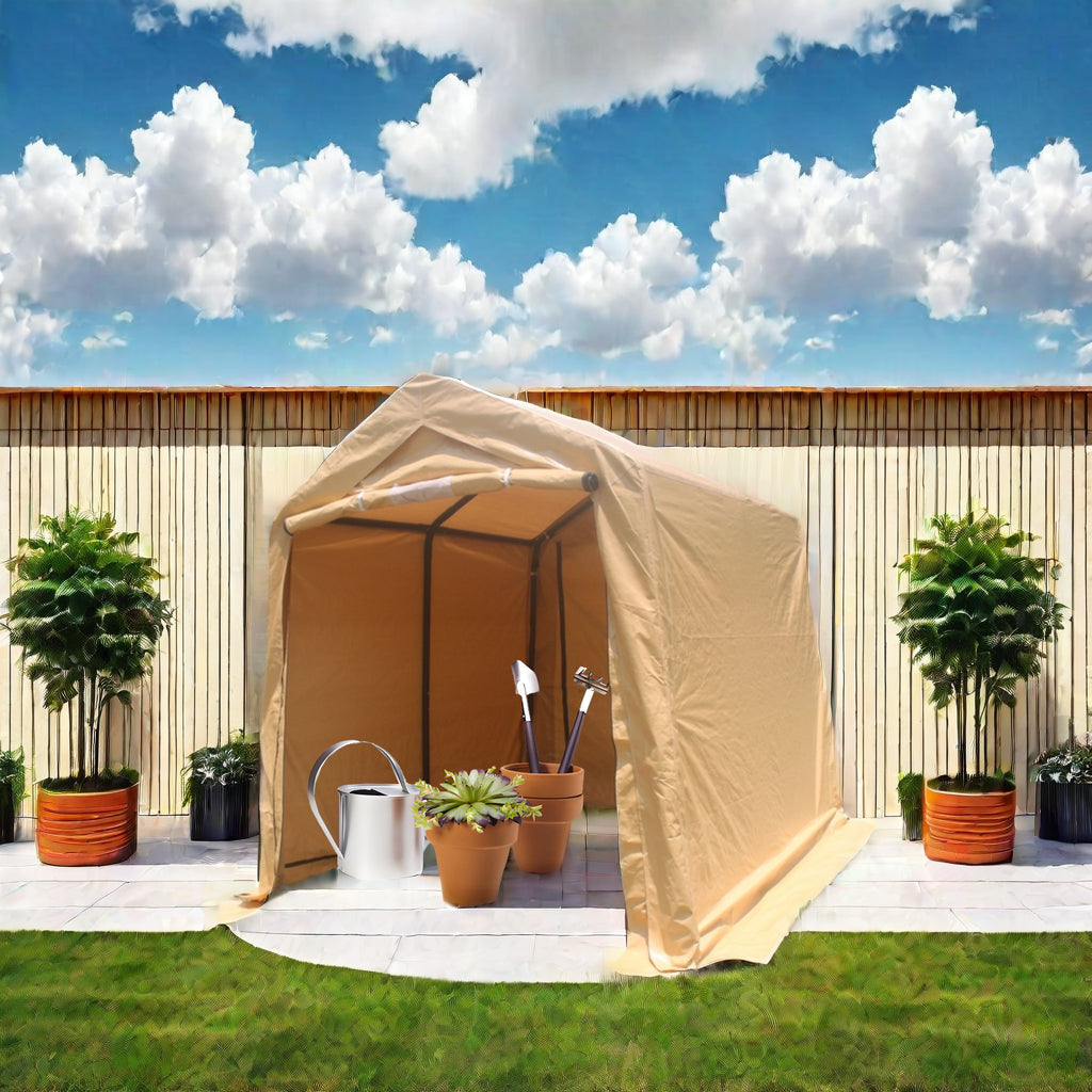 7x8 ft Outdoor Portable Gazebo Storage Shelter Shed
