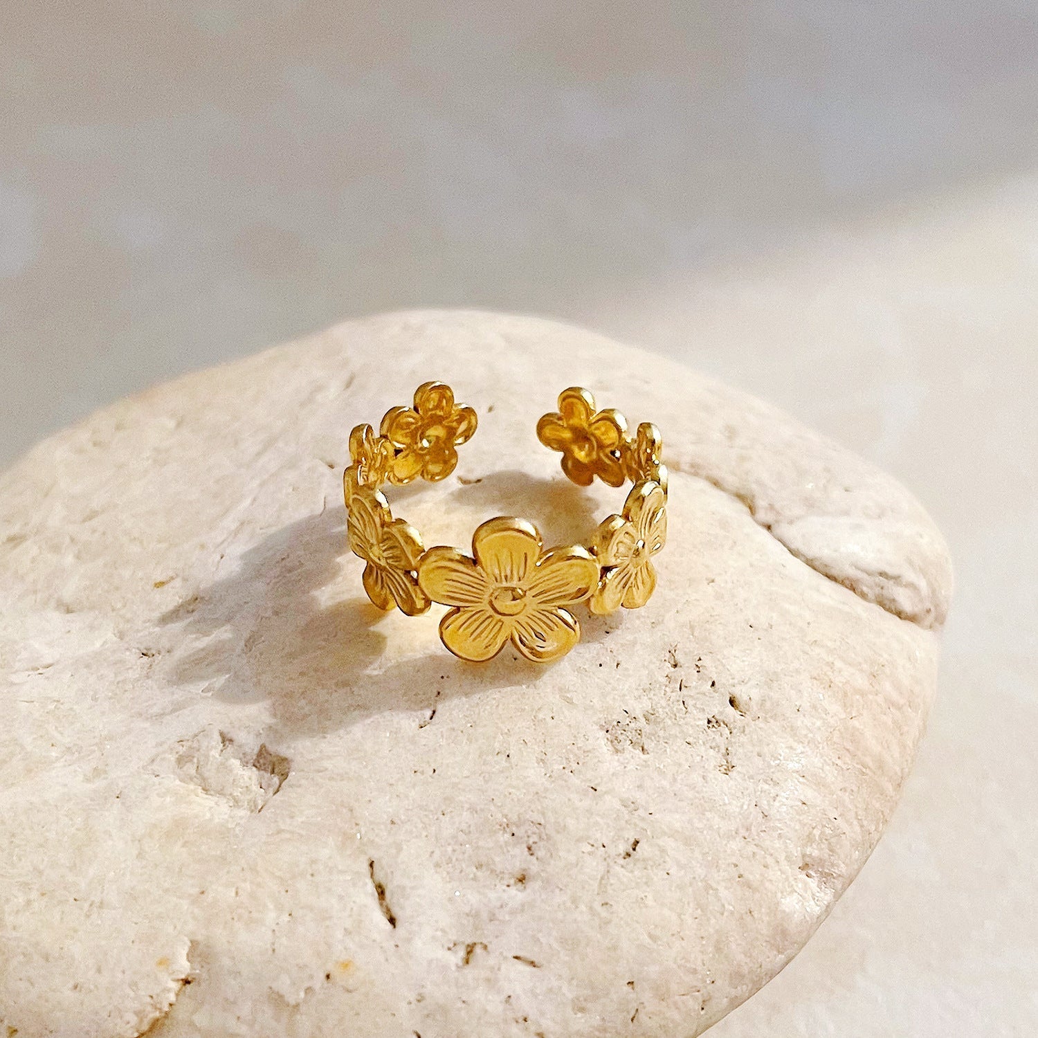 European and American Fashion INS Style Flower Ring Open Ring - Korvel