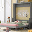 Queen Size Murphy Bed with a Shelf, Gray - Korvel