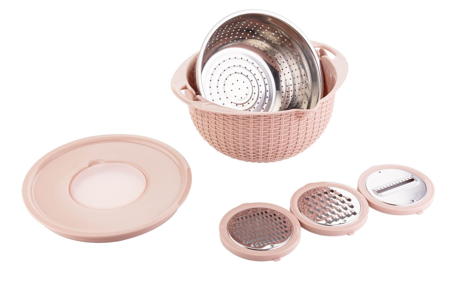 Stainless steel water filter basin household rotatable double layer vegetable washing and draining basket stainless steel line - Korvel