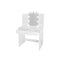 Makeup Vanity Desk With LED Lighted Mirror ,Dressing Table Set With 2 Large Drawers 10 LED Light ,White Color - Korvel