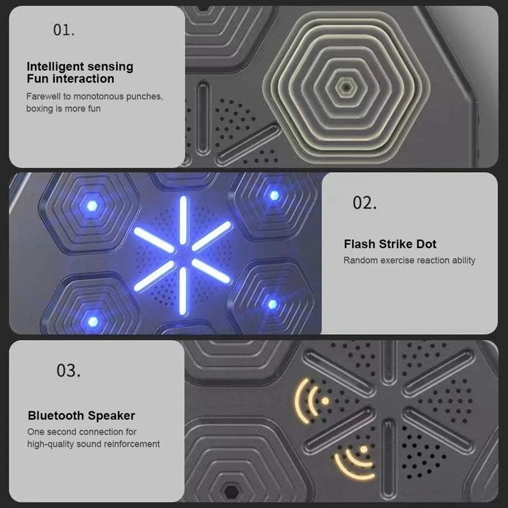 Smart Music Boxing Machine Wall Mounted Bluetooth Smart Fun Punch Boxing Trainer Wall Target Punching Pads Suitable For Home - Korvel
