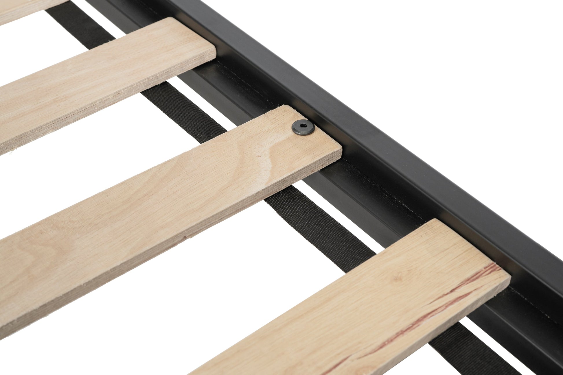 Metal double bed with casters/sturdy frame/no noise/comfortable guardrail/2 side ladders/no need for spring box - Korvel