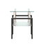 1-Piece Modern Tempered Glass Tea Table Coffee Table End Table, Square Table for Living Room, Transparent/Black - Korvel
