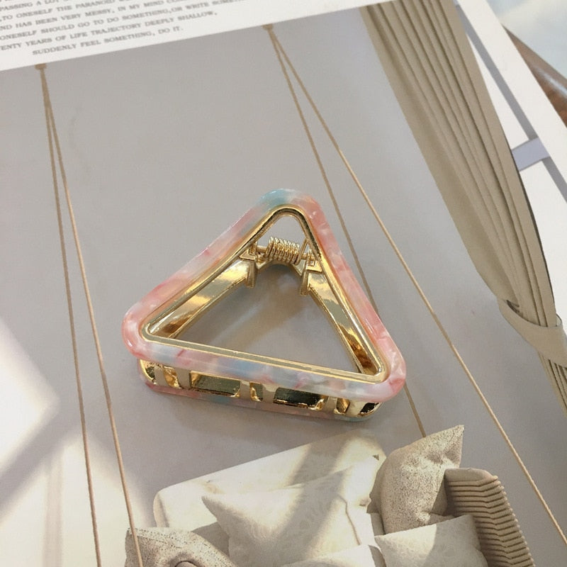 Chic Geometric Acetate Hair Claw Clamps Metal Hair Crab Women Girls Hair Clip Leopard Hairpin Hair Crab Hair Accessories - Korvel