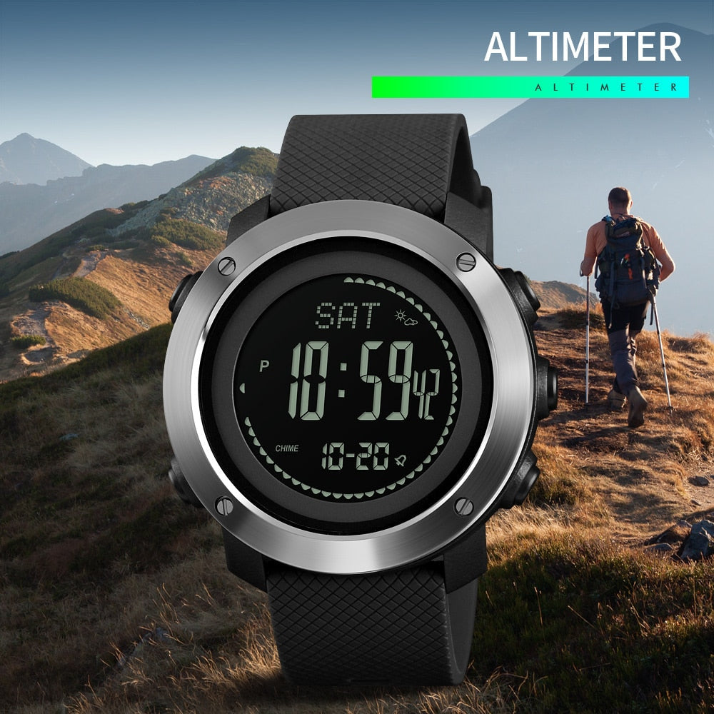 SKMEI 1427-belt type  altimeter barometer thermometer altitude men's digital watch sports clock mountain climbing hiking watch Monterey - Korvel