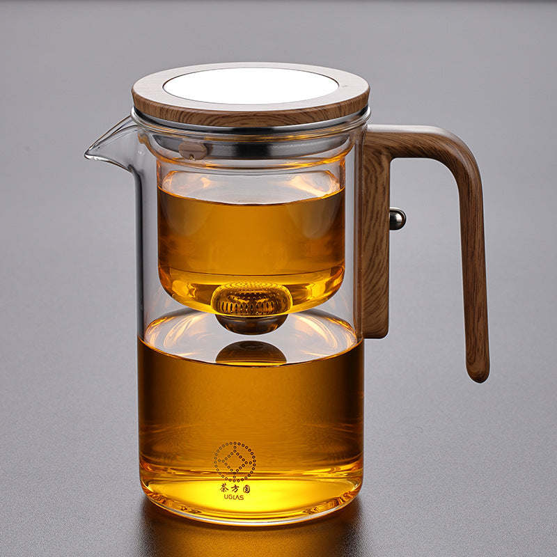 Elegant Heat-Resistant Glass Tea Set with Magnetic Suction