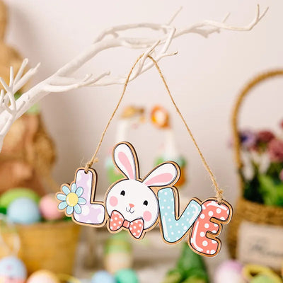 Easter Decoration Supplies Easter Letter Pendant Colorful Rabbit Pendant Colorful Letter Pendant - Korvel