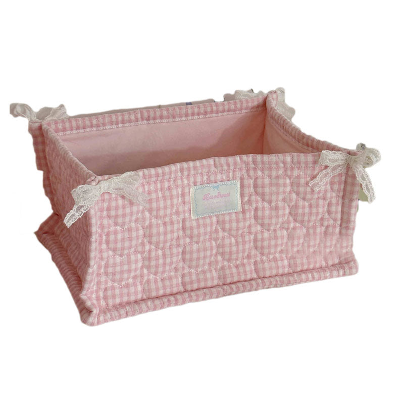 Quilted Ins Storage Basket Desktop Goods Storage Cute Ornaments - Korvel