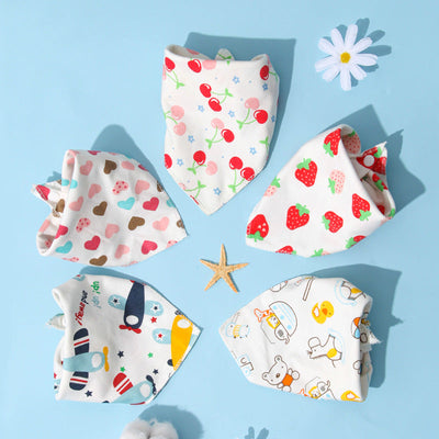 Baby Drooling Towel Baby Triangle Towel Double Layer According To The Buckle Newborn Children's Headscarf Bib Scarf - Korvel