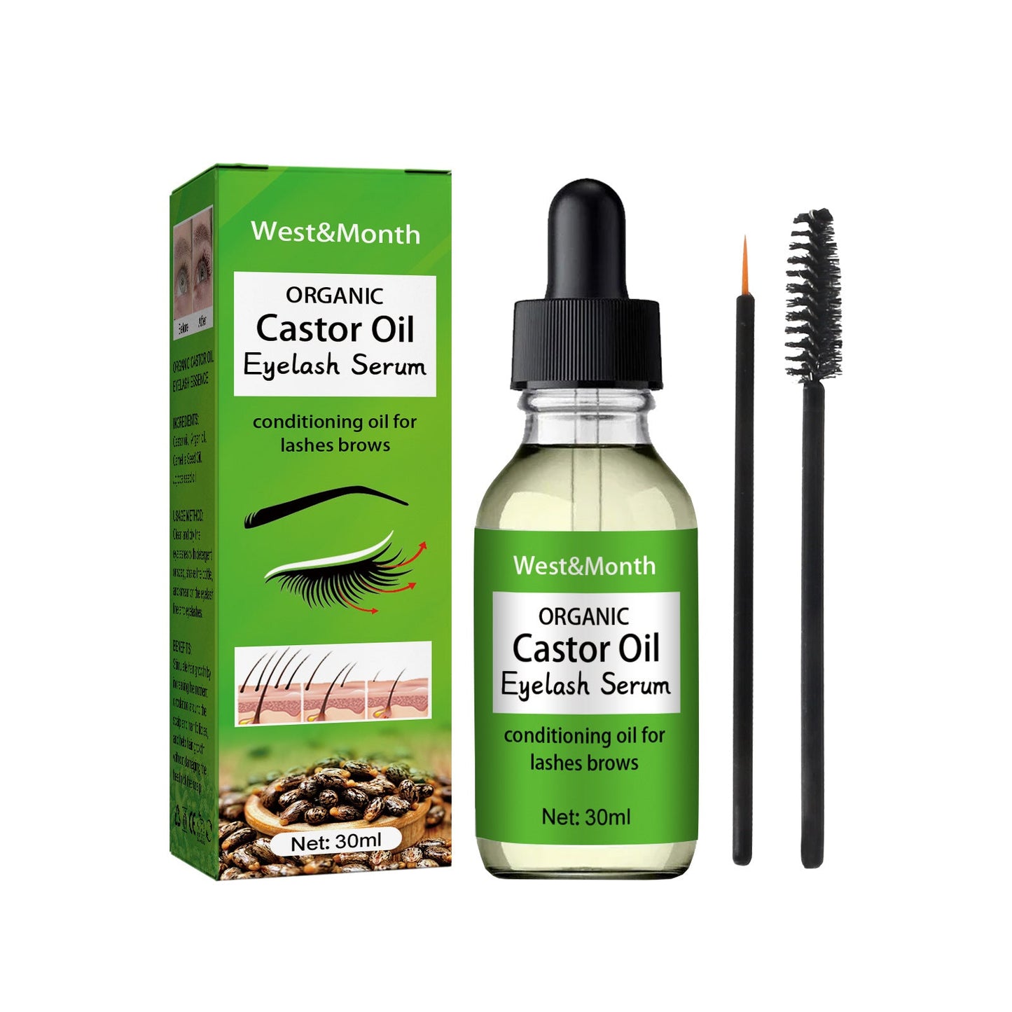 Mascara à l'huile de ricin pour un curling et un volume naturel
