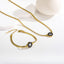 Collar Pulsera de Acero de Titanio 18K con Circonita
