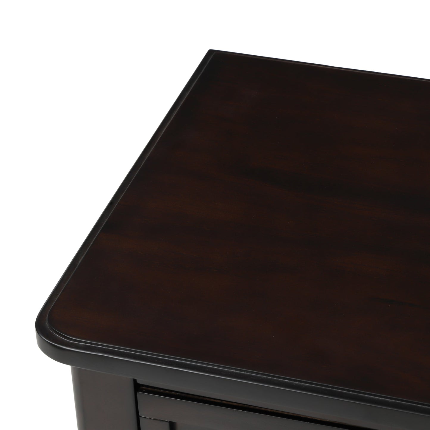 TREXM Narrow Console Desk, Ultra Thin Sofa Table with Three Storage Drawers and Living Room Bottom Shelves (Espresso) - Korvel