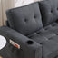 Three in one soft cushion cushion cushion sofa, folding mattress sofa bed, with side pockets and cup holder, dark gray - Korvel