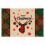 Christmas table mat with white linen snowman checkered print - Korvel