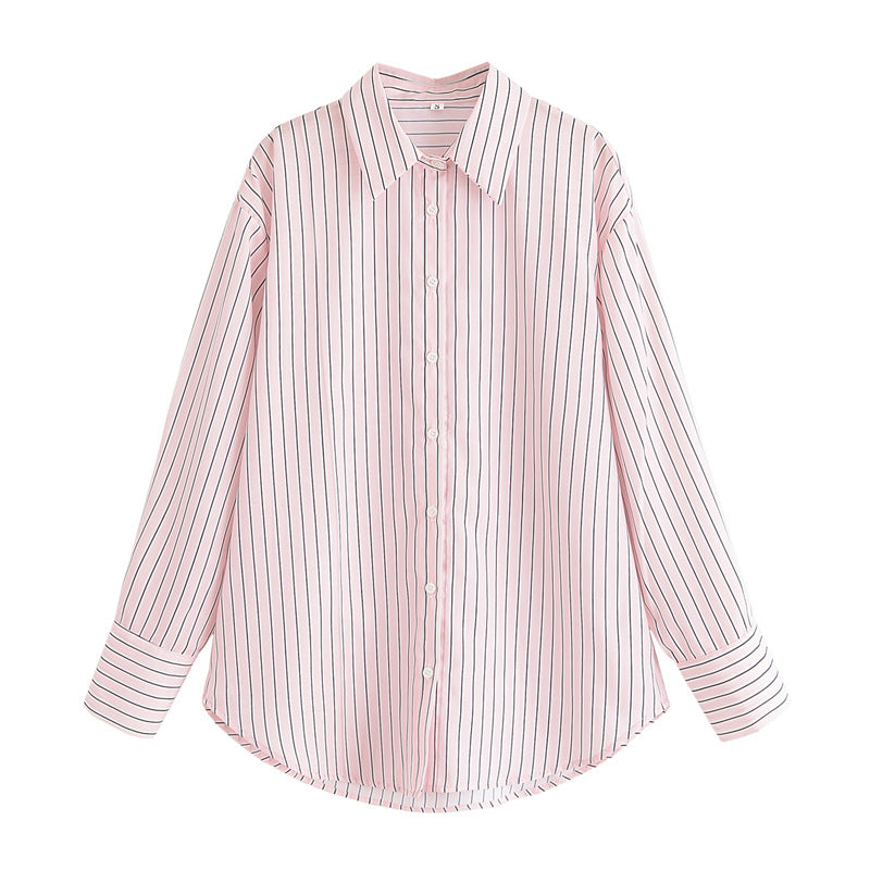 Long-Sleeved Fashion Loose Casual Design Sense Shirt Top - Korvel