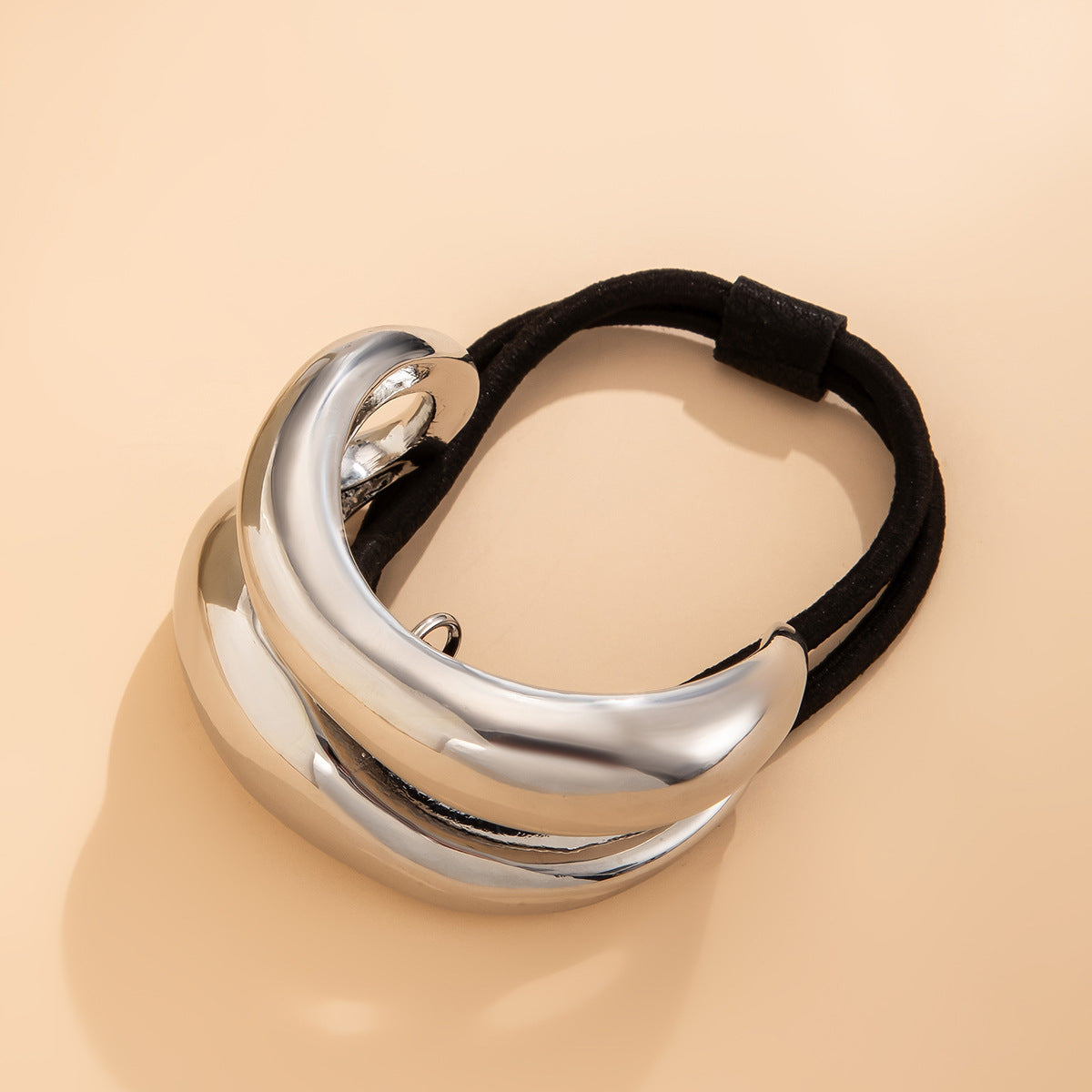 Retro double-layer curved elastic hair accessory Hairpin irregular temperament hair - Korvel