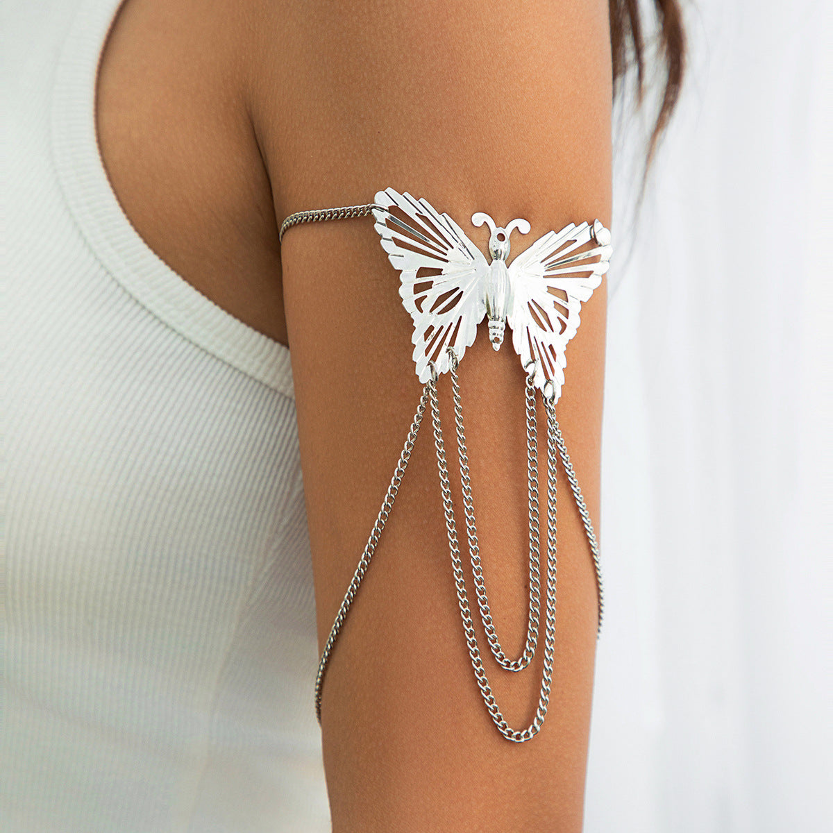 Metal Wind Su Chain, Punk Arm Ring, Exaggerated Women's Open Butterfly Arm Bracelet - Korvel