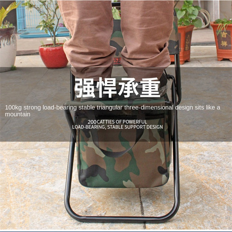 Outdoor Camping Folding Chair with Storage Backrest and Carrying Bag for Art Students' Sketching - Korvel