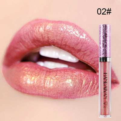 handaiyan Diamond Pearl Lip Gloss Non-Stick Cup Mermaid Lip Gloss Lipstick - Korvel