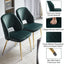 Dark Green Velvet Dining Chairs with Metal Legs and Hollow Back Upholstered Dining Chairs Set of 4 - Korvel