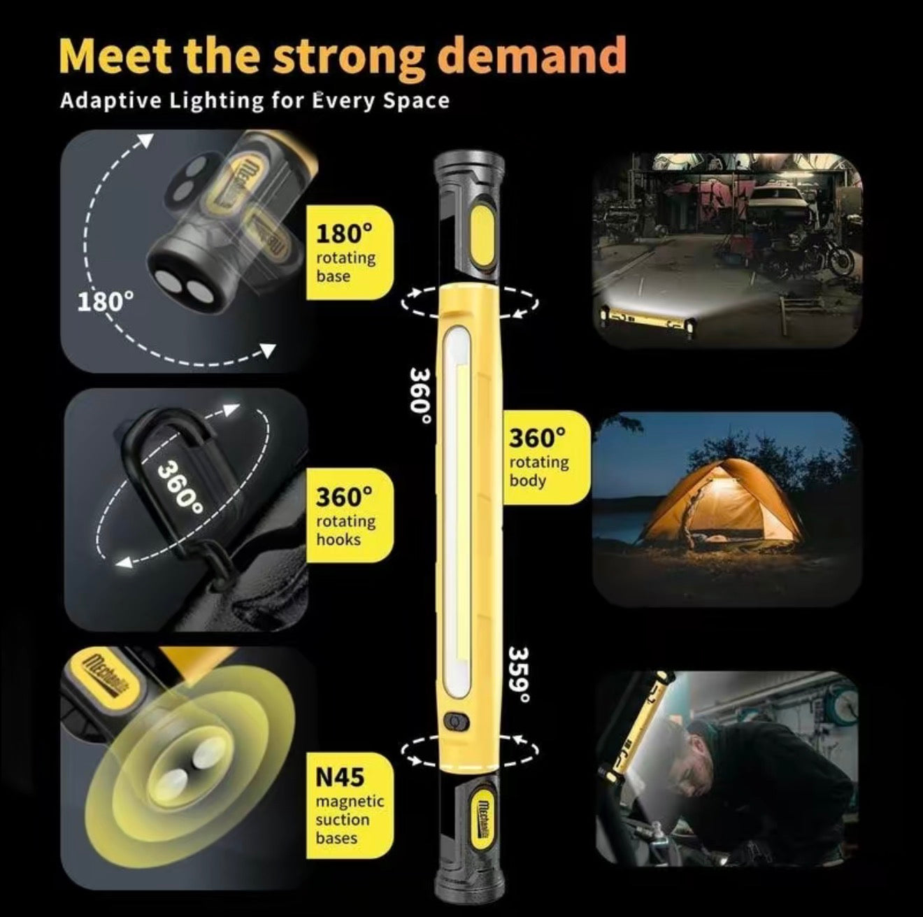 HoodFlex LED Light Bar - Premium Work Light