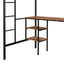 Twin loft bed with table and shelf/Heavy duty sturdy metal/Built in table and shelf/Noise reduction/Safety fence - Korvel