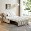 Beige Velvet Modern Sofa with Pull-Out Bed and USB Port