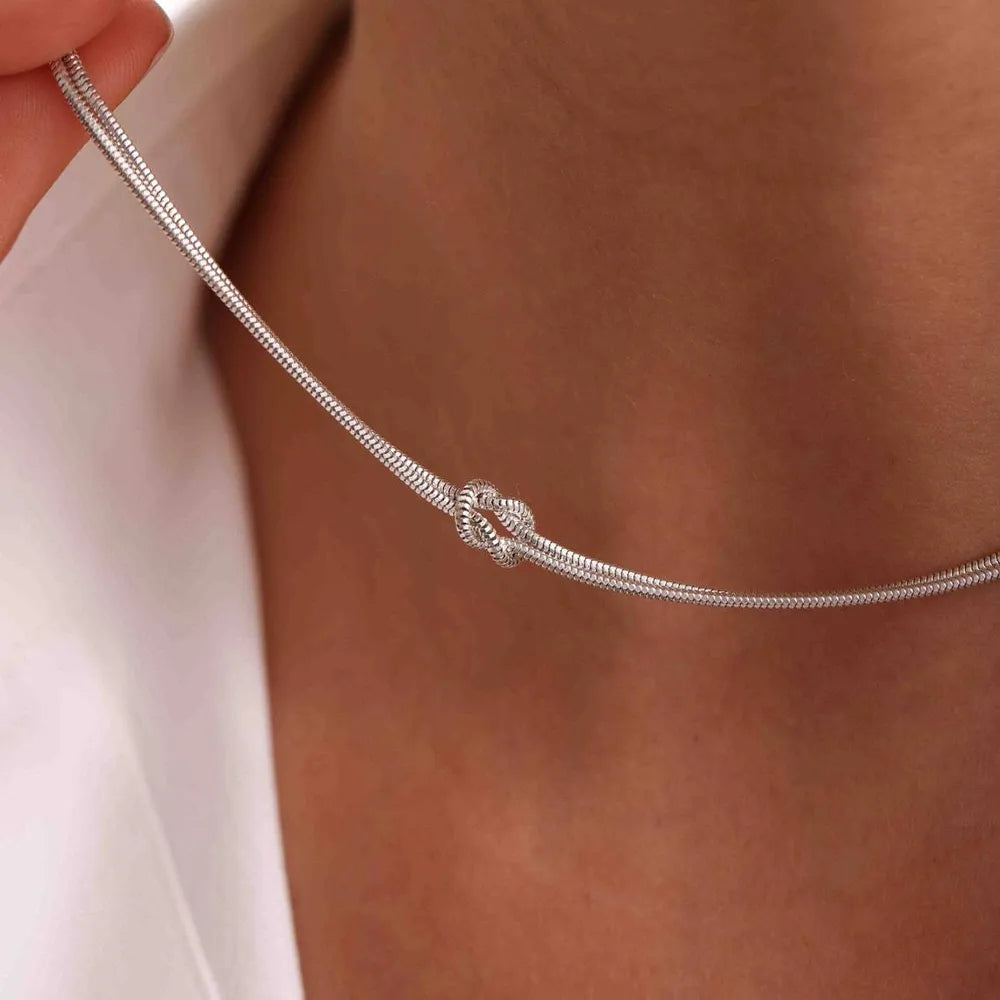 Titanium Steel Knotted Necklace - Korvel