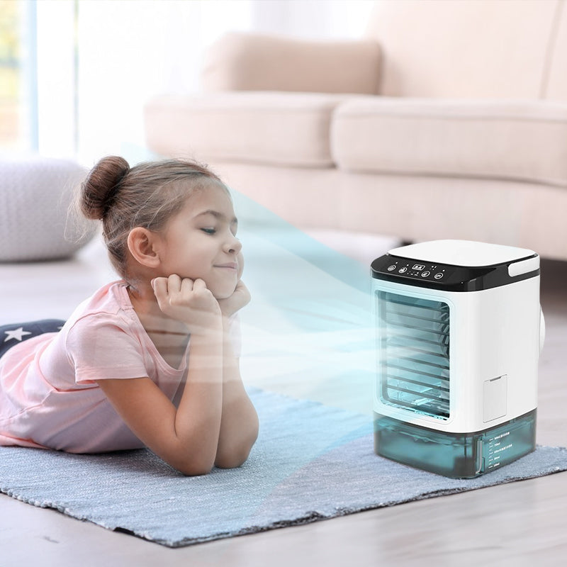 3-speed Portable Mini Air Cooler (900ML Tank) - Fan & Humidifier. For bedroom/office. - Korvel