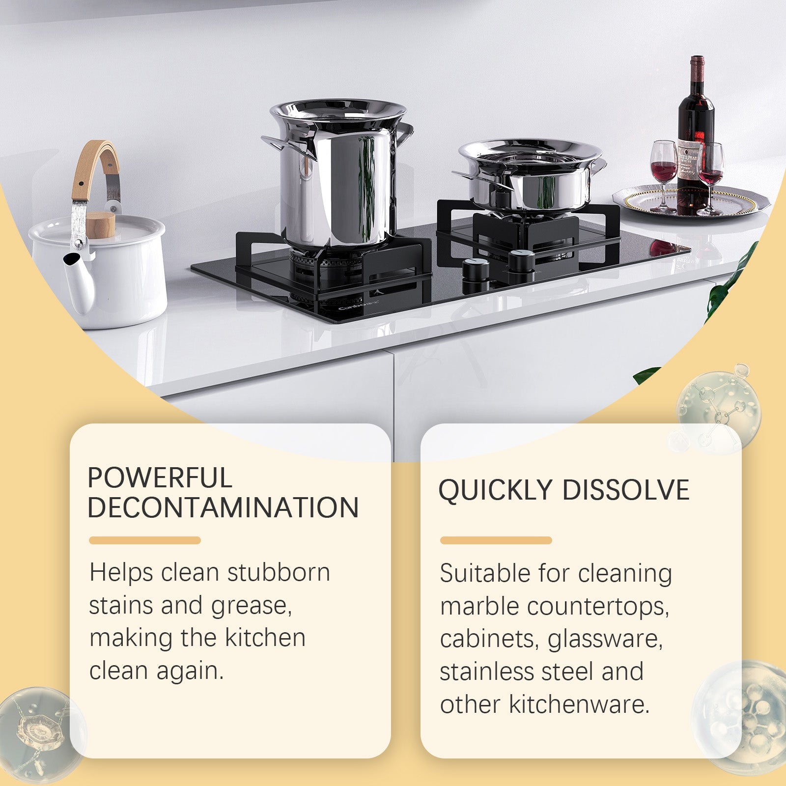 Kitchen Grease Cleaner Kitchen Cookware Cooktop Range Hood Oil And Stain Remover - Korvel