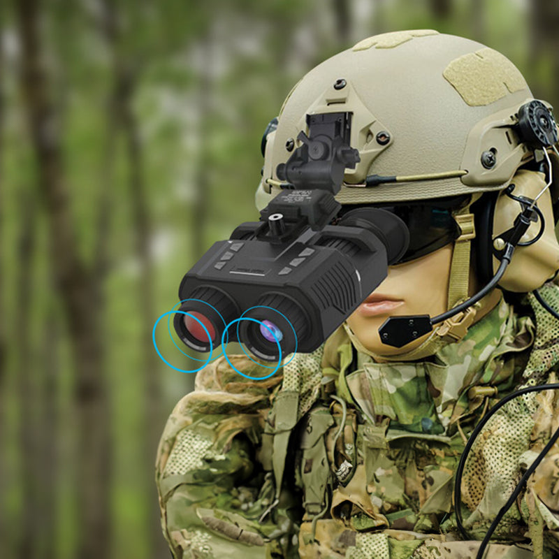 NV8000 Helmet-Mountable Night Vision Goggles. 3D, Infrared, 7-Level Brightness, Waterproof for Adults. - Korvel