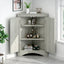 Oak Triangle Bathroom Storage Cabinet with Adjustable Shelves, Freestanding Floor Cabinet for Home Kitchen - Korvel