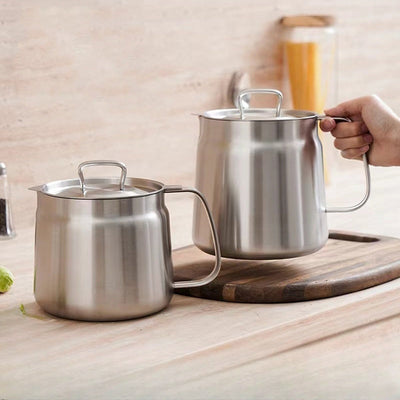 Premium Stainless Steel Oil Filter Pot with Frying Basket