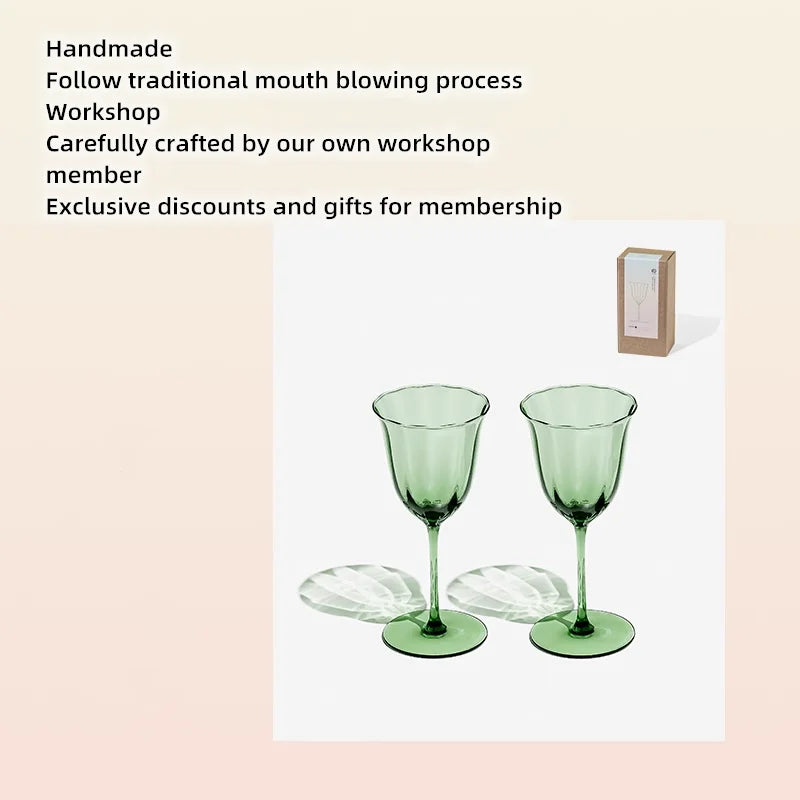 Vintage Green Red Wine Cup Glass Goblet Champagne Cup Cocktail Martini Glass  Home Drinking Utensils Crystal Cup - Korvel