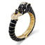 Bracelet ouvert en émail éléphant élégant