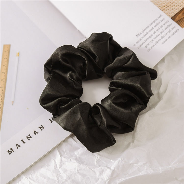 Women Silk Scrunchie Elastic Handmade Multicolor Hair Band Ponytail Holder Headband Hair Accessories 1PC Satin Silk Solid Colo - Korvel