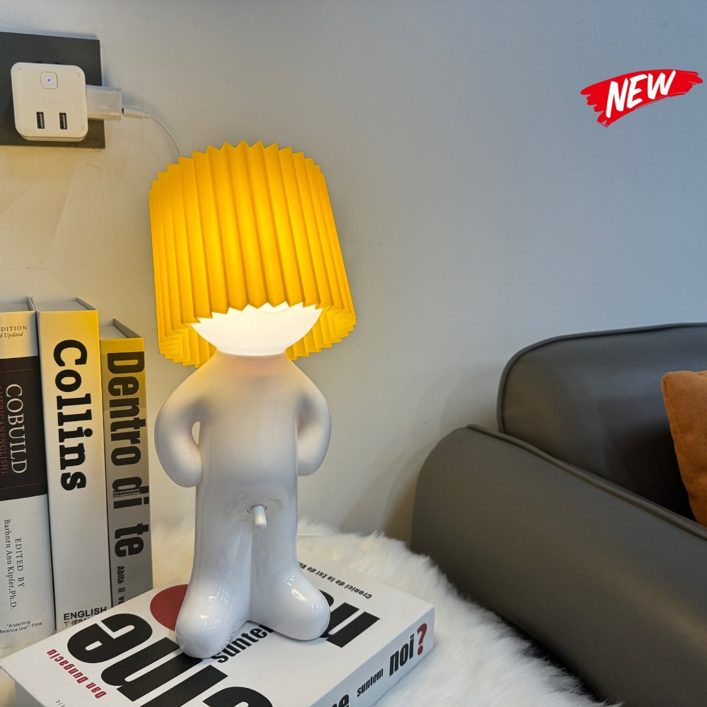USB plug-in creative MR P shy desk lamp a little shy boy naughty night light without plug - Korvel